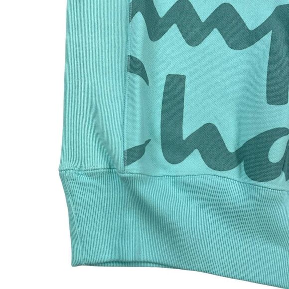 New Champion Men US XL Turquiose Blue Sweatshirt Short Sleeve Crew Neck Pullover - Picture 4 of 12